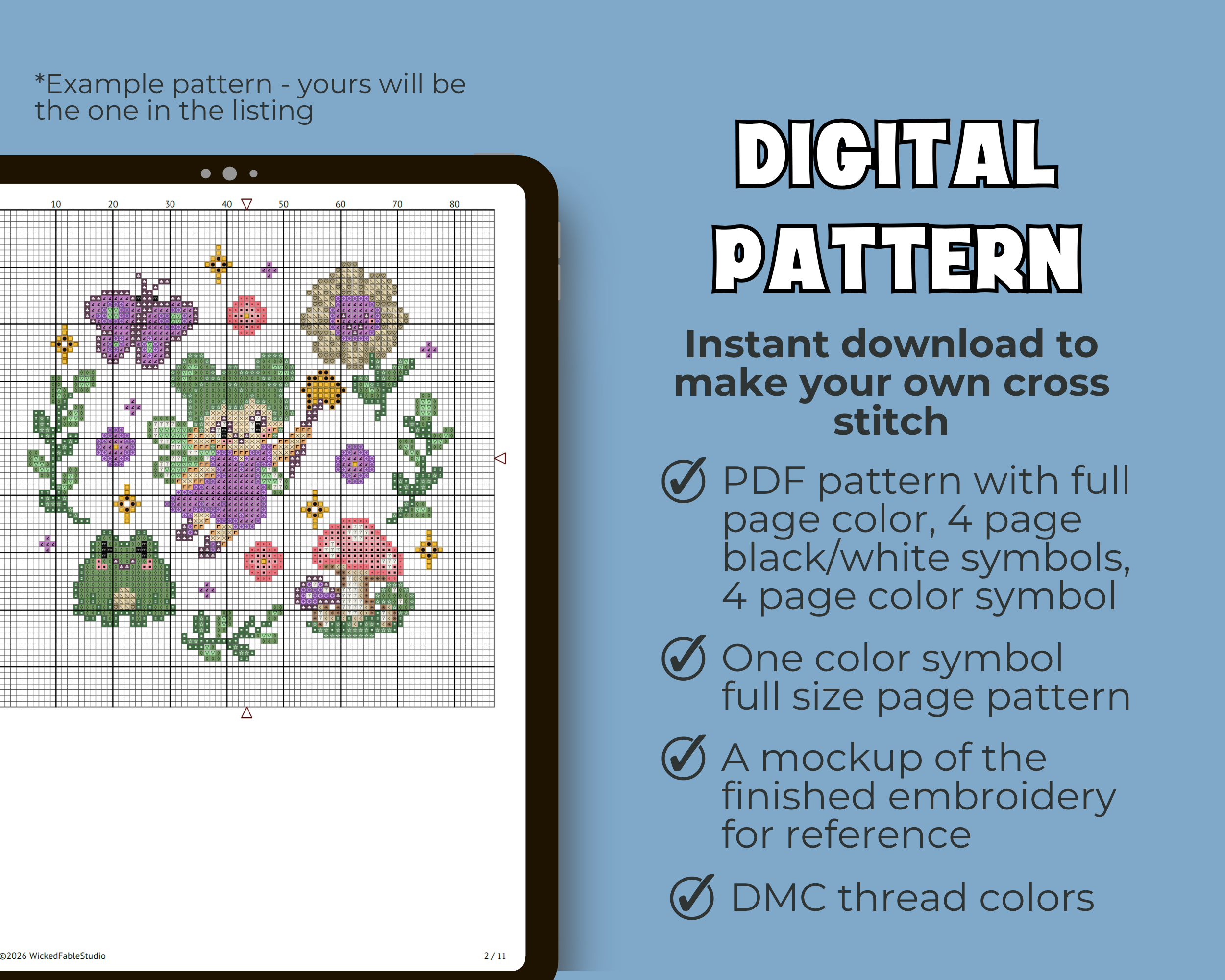 Esmeralda's Enchanted Pond Cross-Stitch Pattern PDF