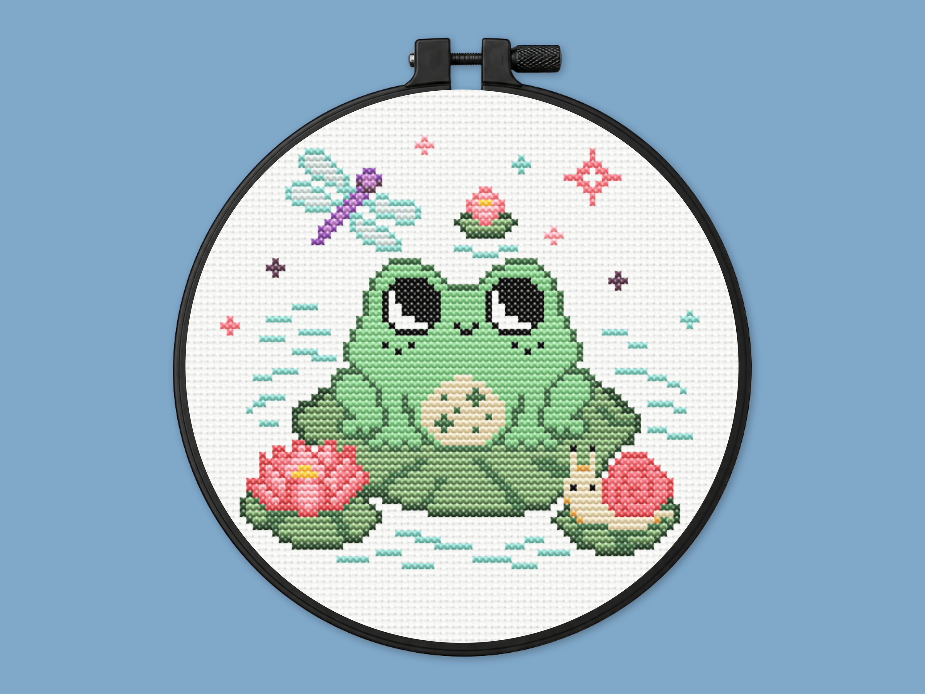 Esmeralda's Enchanted Pond Cross-Stitch Pattern PDF